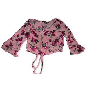 Ambiance Large Floral Tied Crop Top, Great Condition